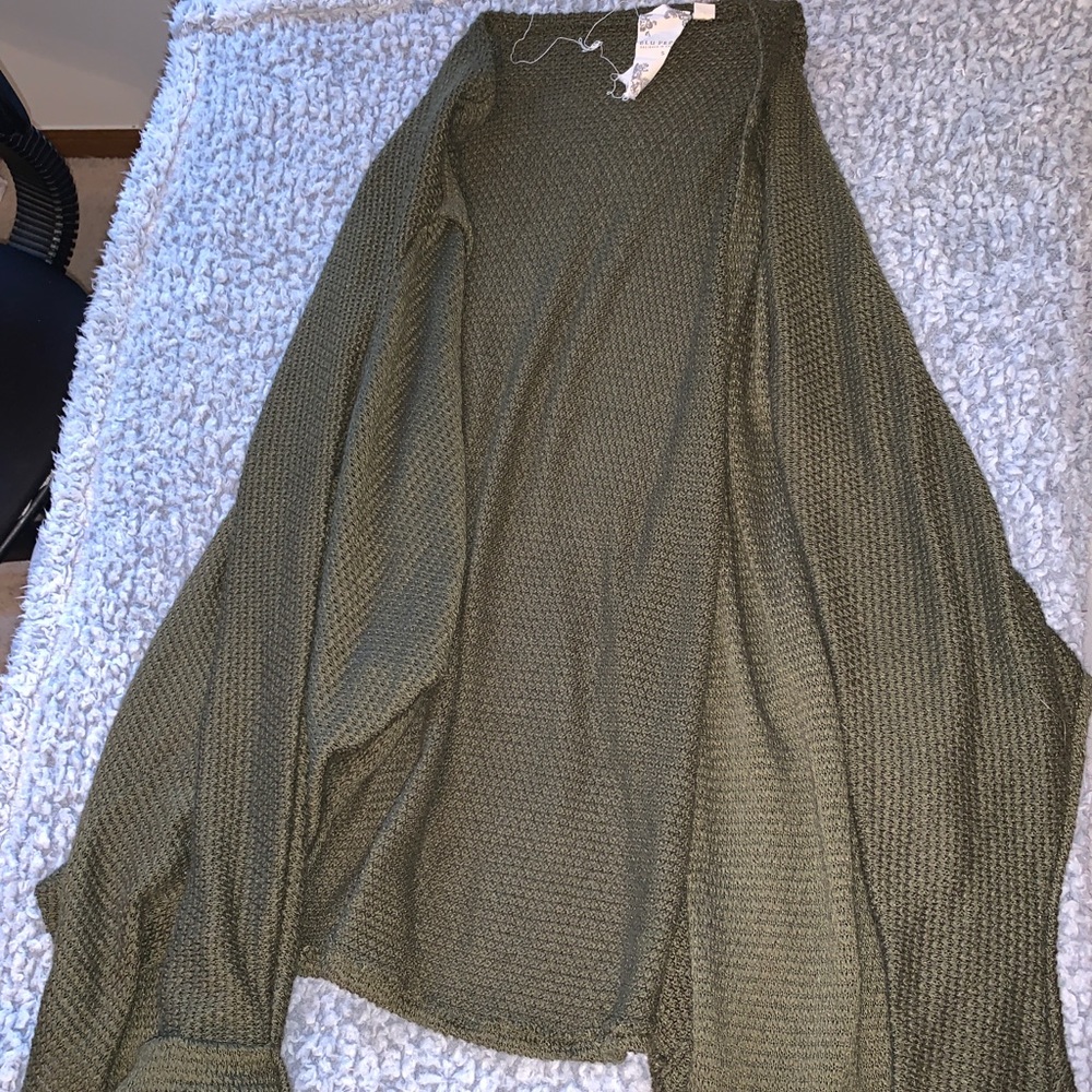 green cardigan